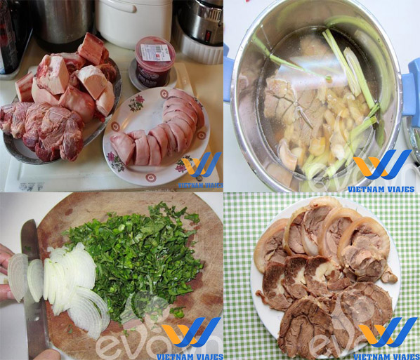 Preparando-se para fazer Bun Bo Hue